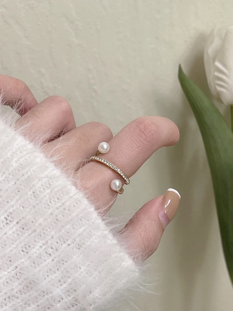 

Japan And South Korea Multilayer Design Set Auger Pearl Ring Ins Wind Ring Contracted The New Fashion