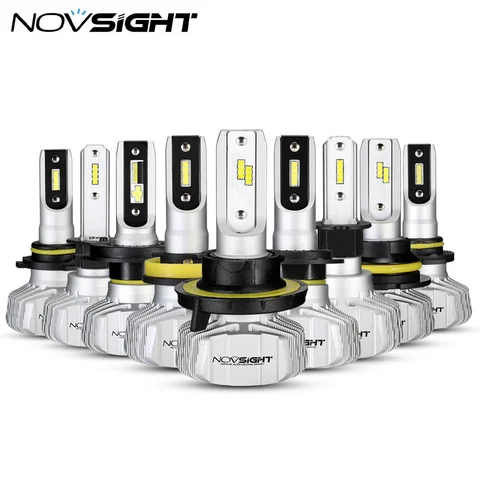 NOVSIGHT Фара H4 H7 H8/H9/H11 H1 H3 9005 9006 9007 H13 Автомобильная светодиодная фара Hi-Lo Beam 50 Вт 10000LM 6500K Противотуманная лампа