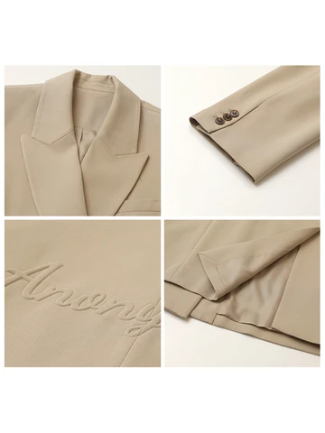 Женские пиджаки CHIC VEN, однотонные свободные двубортные офисные женские пиджаки с широкими плечами, пальто большого размера, весна-осень 2025
