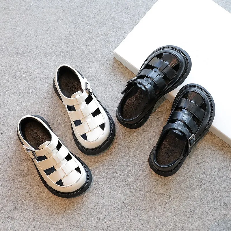 

New Fashion 2022 Summer Kids Beach Sandals Baby Girls Black Shoes Children Casual Sandalias Closed Toe Fashion Shoes Boys Flats