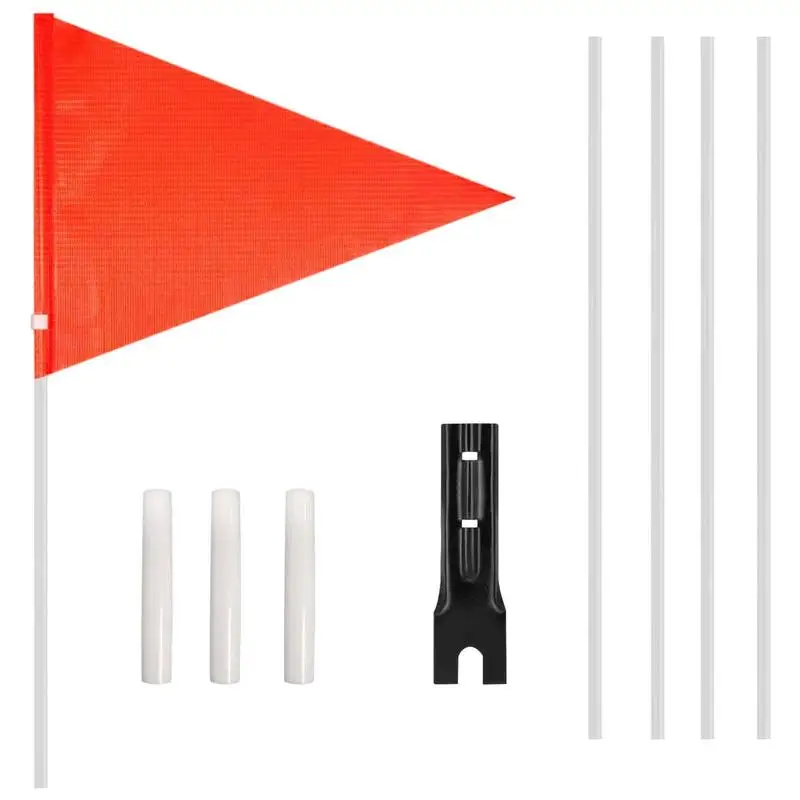 

Bicycle Flags With Pole For Safety High Visibility Red Flags With Fiberglass Flag Pole For Kids Easy To Set Up Bike Safety Flag