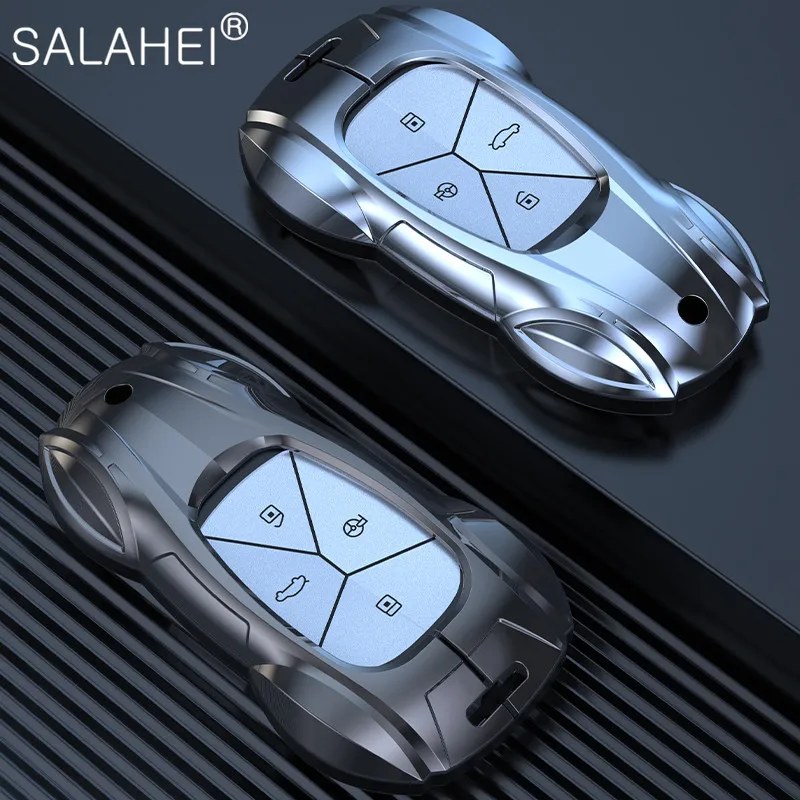 

Alloy Car Key FOB Cover Case Protect Skin For Xpeng Xiaopeng P5 P7 G9 G3i Smart 4 Buttons Remote Keyless Accessories