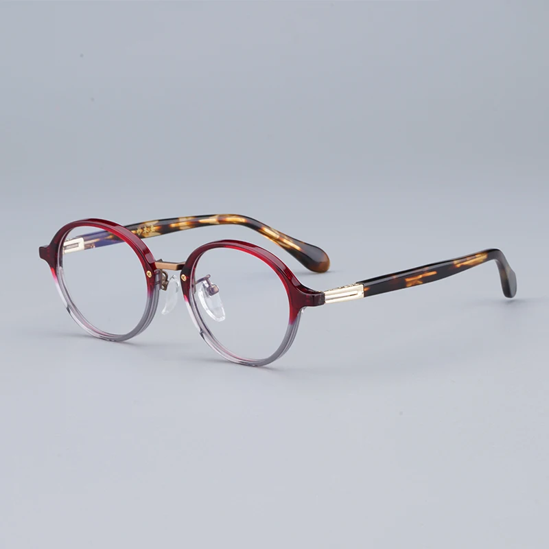 

Japanese KS-116 Pure Titanium Designer Acetate Vintage Round Eyeglasses Frame Men Hand-made Myopia Glasses Women Eye Accessories