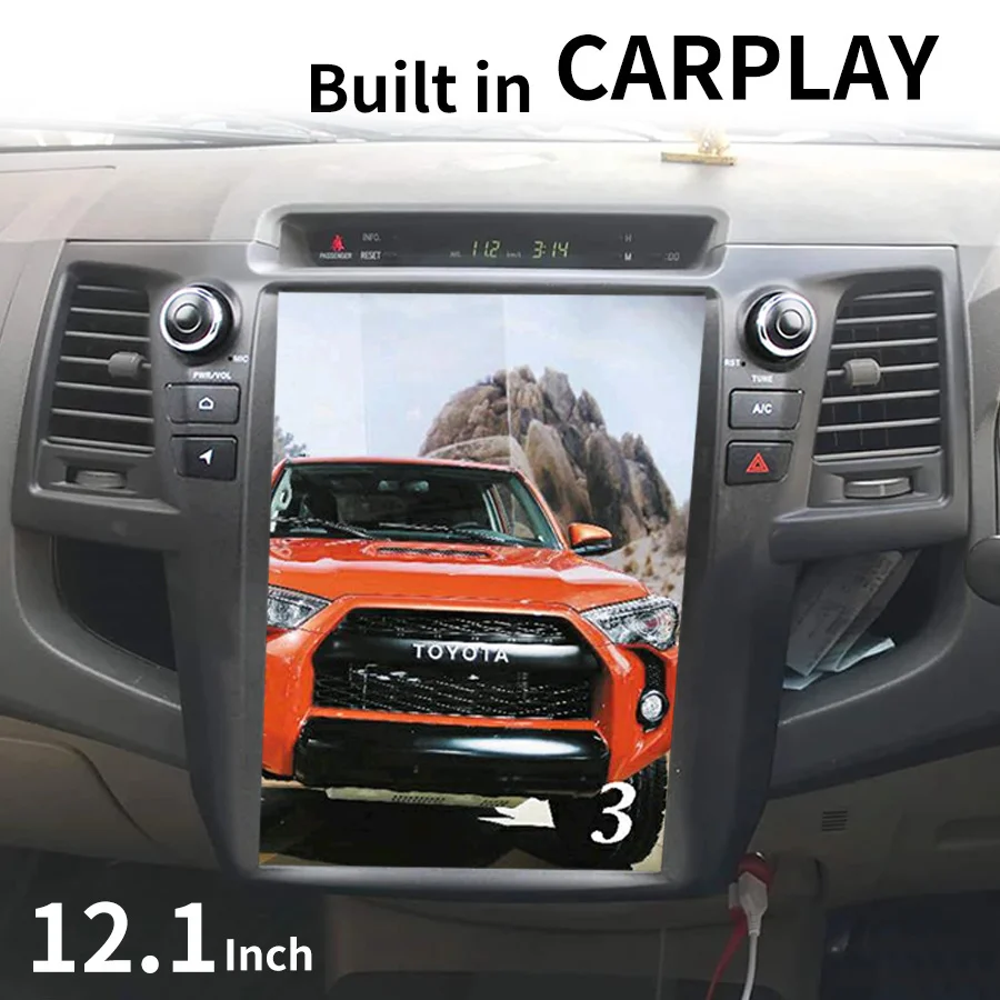 

12.1inch Tesla Style Android Car GPS Navigation For TOYOTA Fortuner/HILUX Revo 2005 - 2014 Auto Radio Stereo Multimedia Player