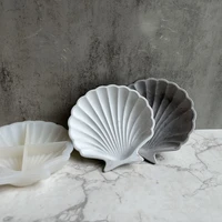 shell tray silicone mould scallop shape dish mould jewelry storage tray gypsum resin mould soft food grade silicone mould