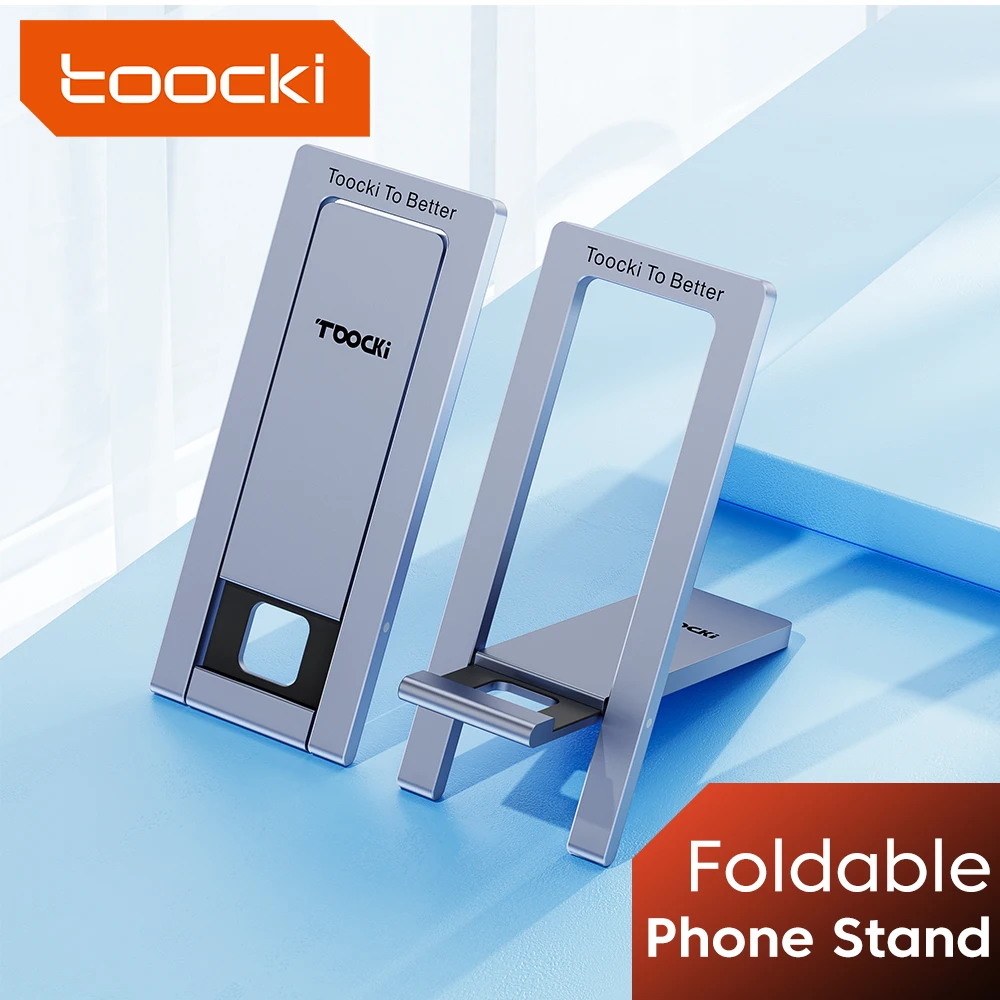 Toocki Desktop Phone Holder Foldable Mobile Phone Stand for iPad iPhone Samsung HUAWEI Xiaomi Adjustable Aluminum Desk Bracket