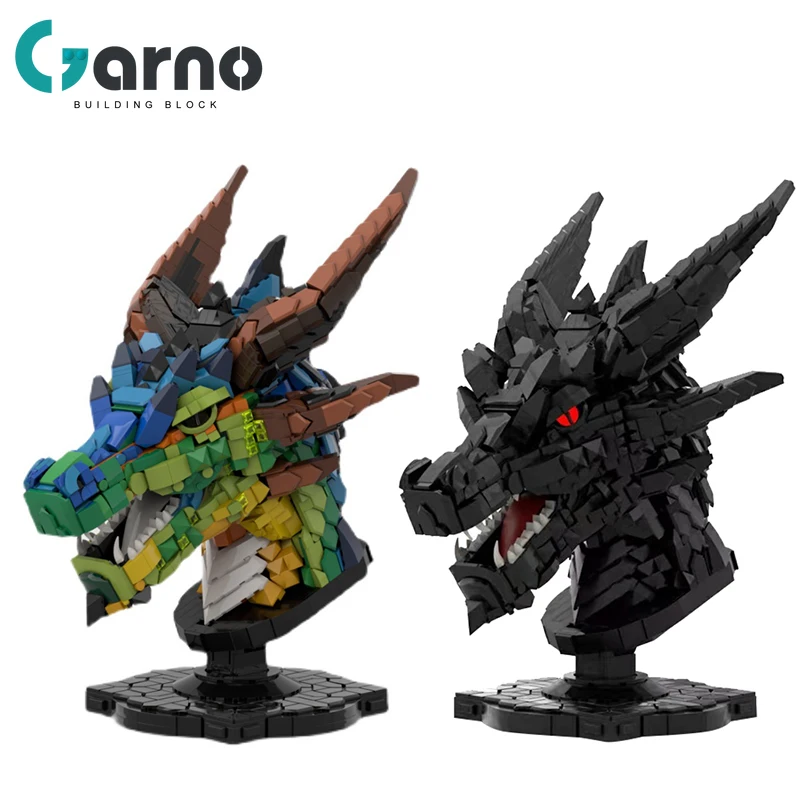 

Набор строительных блоков для мальчиков Garno, сборка игрушек в виде животного, дракона, китайского зодиака, голова дракона, подарок