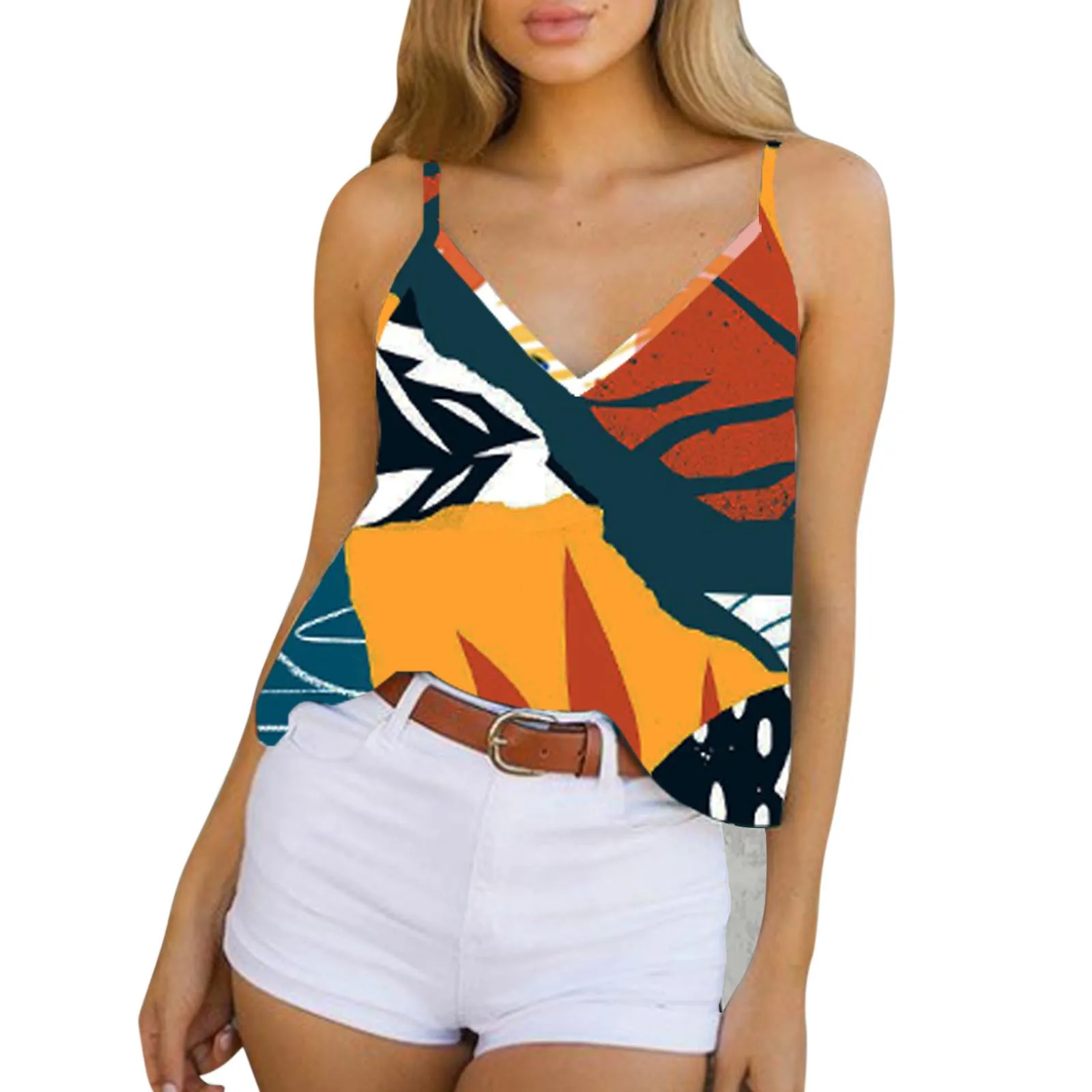 Womens Summer Camis Casual Boho Floral Print Camisole Tops Bohemian Style  V-neck Loose Tank Top Female Oversized T Shirt Female - купить по выгодной  цене | AliExpress