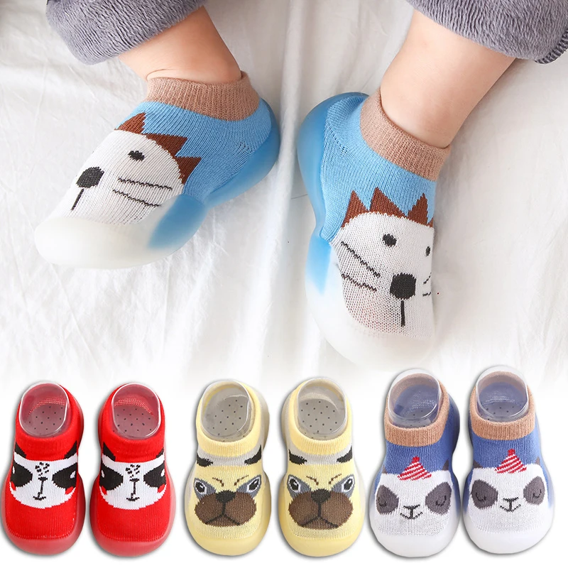 

Cartoon Animal Baby Shoes Children Sock Shoes Toddler Prewalkers Boys and Girls Non-slip Shoes Soft Rubber Sole First Walkers