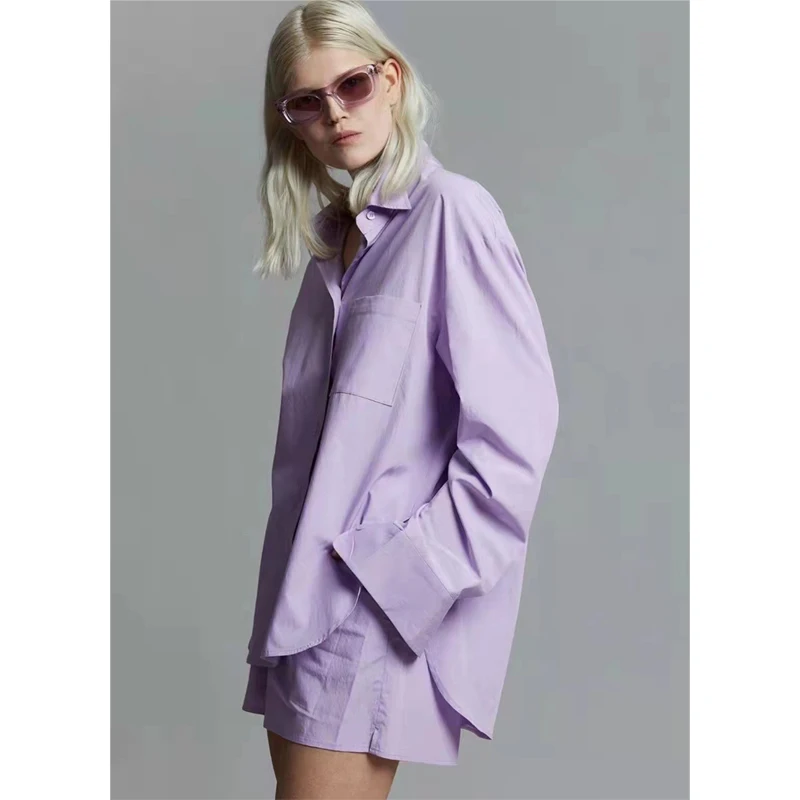 Fr@nkieSHOP Shirt Set Women's Shorts Set Cotton Embroidered Logo Lazy Shirt 2023 Summer New