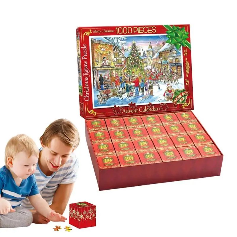 

Календарь на новый год, 2023 рождественских пазлов, 1000 шт., 24 детали, забавный десерт, праздничные пазлы, креативный, обратный отсчет, игра, календарь, подарок
