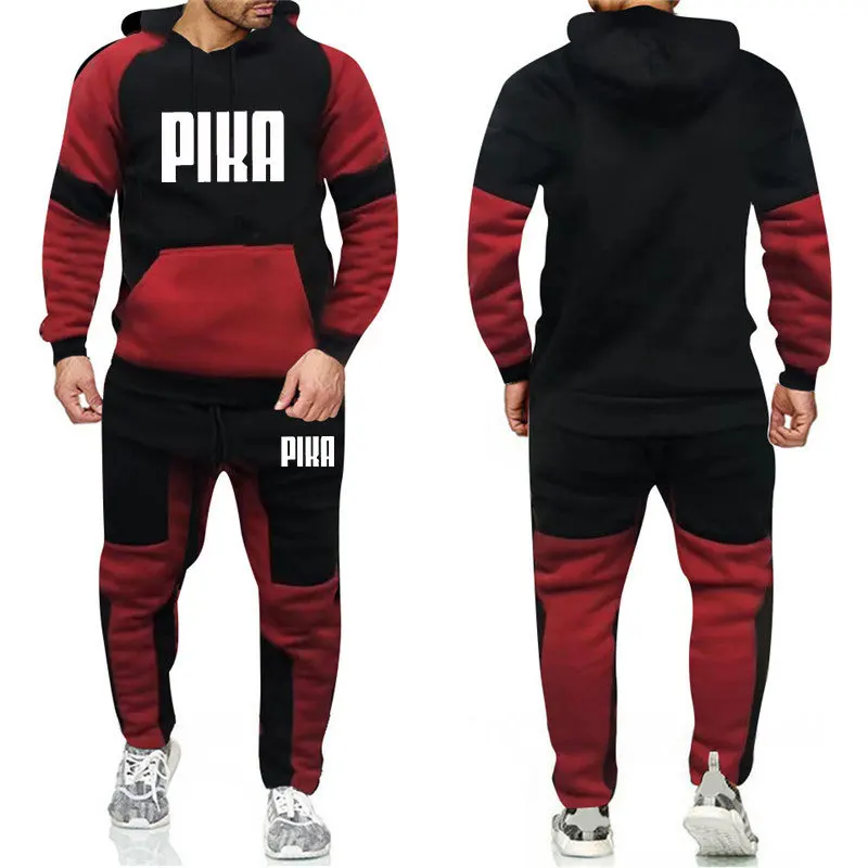 2023 hot sale autumn and winter new men's sweatshirt suit high quality men and women colour printing hooded sweatshirt 2 sets of