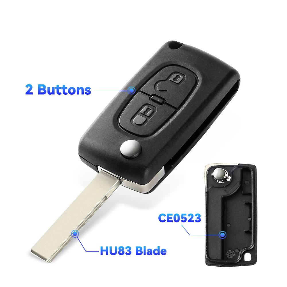 

KEYYOU HU83 CE0536/0523 Для Peugeot 107 207 307 308 407 408 Partner Для Citroen C3 C4 C5 C6 Berlingo Picasso Xsara Корпус автомобильного ключа