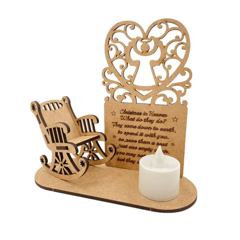 Wooden Candlestick Decorations Christmas In Heaven Memory Te