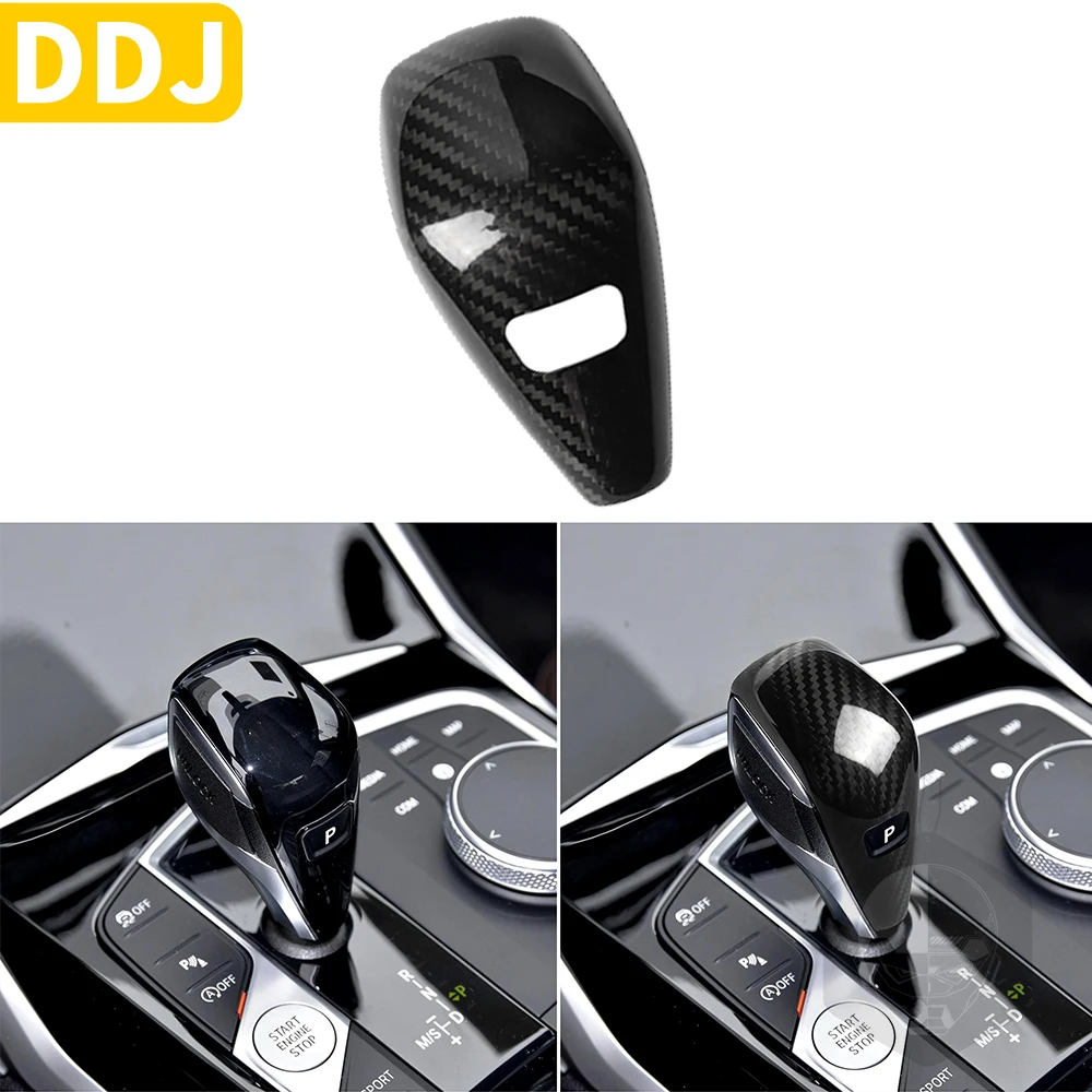 

Real Carbon Fiber For BMW 3 4 Series G20 G21 G22 G28 2020 2021 Accessories Car Gear Head Cover Handle Trim