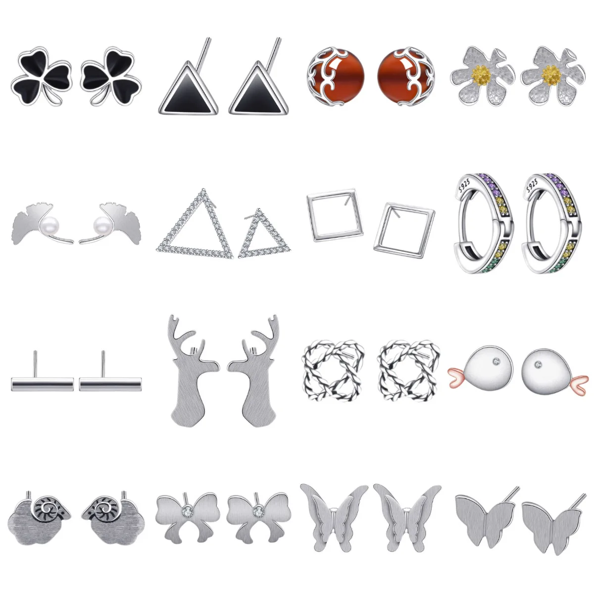 

2023 Japan and South Korea Hot Selling S925 Sterling Silver Versatile Fashion Advanced New Geometric Shape Silver Ear Ornament