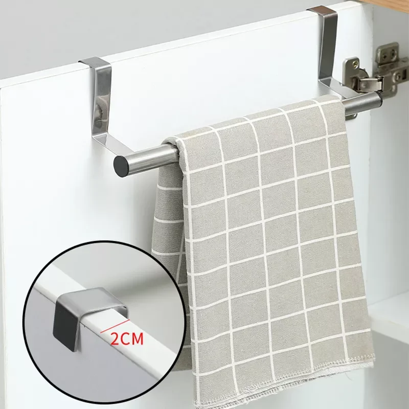 

NEW2023 Rack Rag Rack Shelf Hanger Kitchen Cabinet Door Hanging Organizer Towel Stand Rack Stainless Steel Bathroom Towel Holder