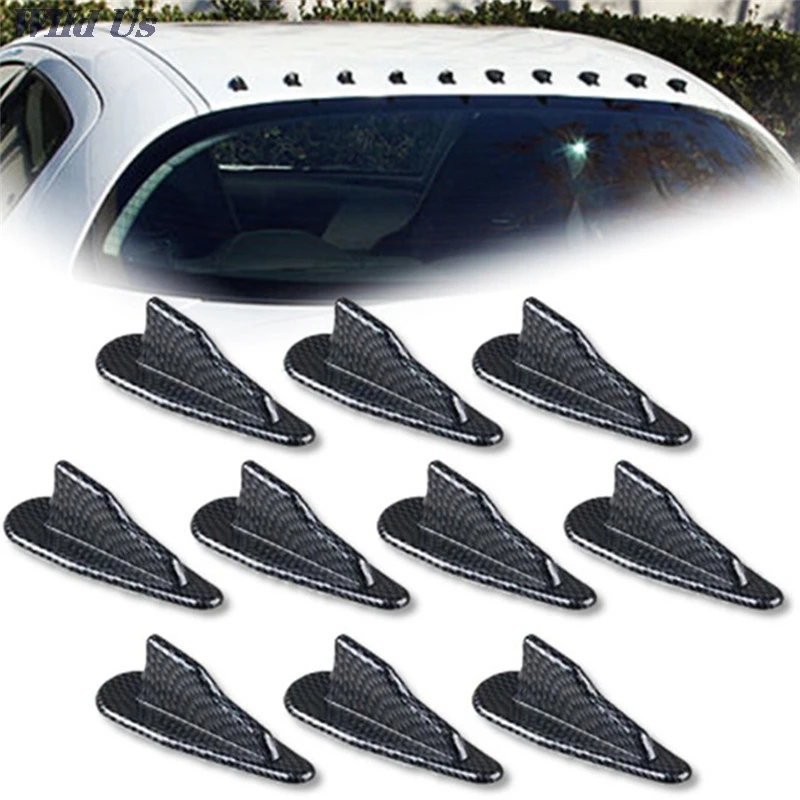 

7.5cm*2.5cm Stylish Carbon Fiber Shark Fin Wing Car Vehicle Roof Top Spoiler Decoration 1 Pcs