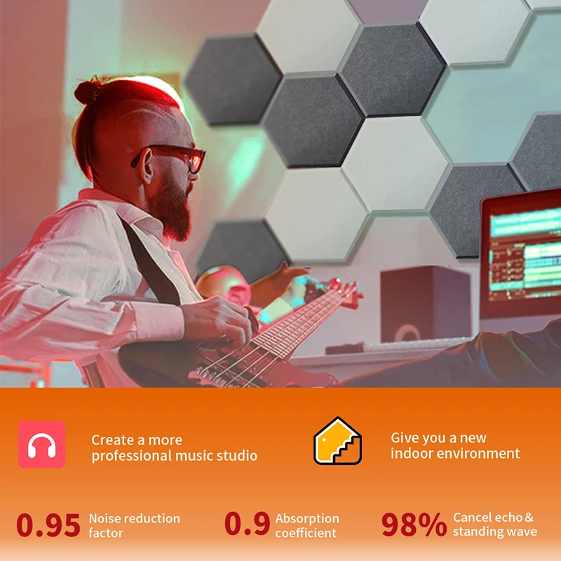 Акустические изоляционные панели TOUO 12 шт. звукоизоляционные декоративные