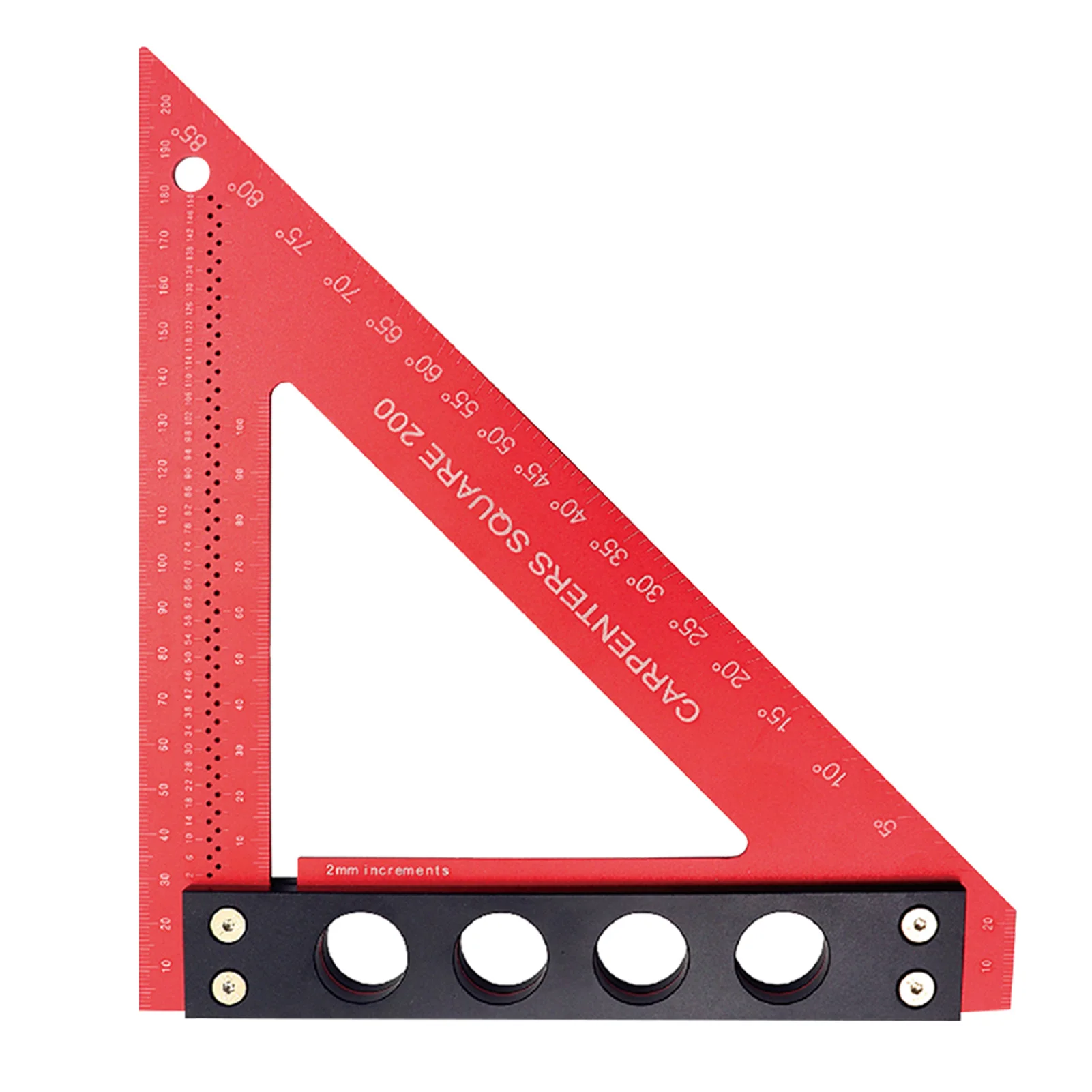 

7.87inch Aluminum Alloy Metric Imperial Protractor Durable Measuring Tool Engineer Triangle Ruler Carpenter Square High Accuracy