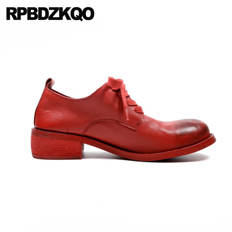 Женские винтажные Туфли-оксфорды из натуральной кожи с круглым носком | Обувь