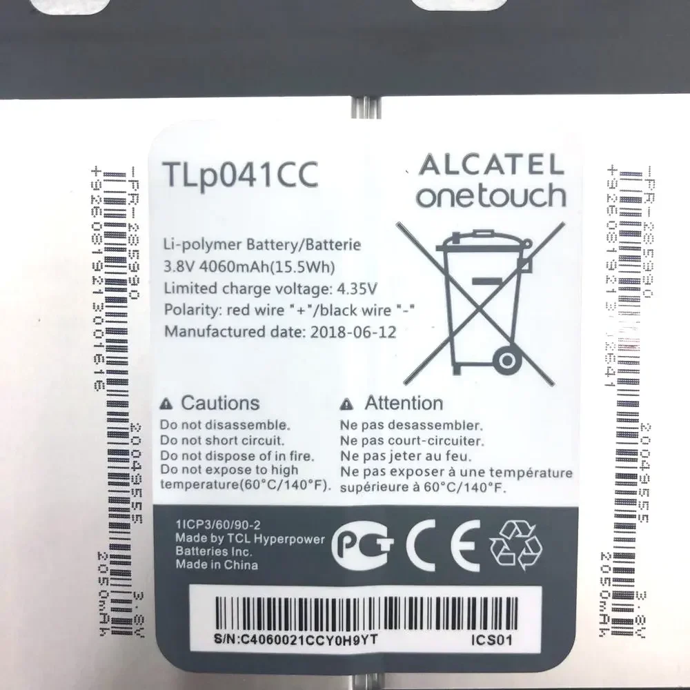 Оригинальный аккумулятор 3 8 В 4060 мАч 15 5 Втч для TLp041CC TLp041C2 Alcatel OneTouch POP P320A +