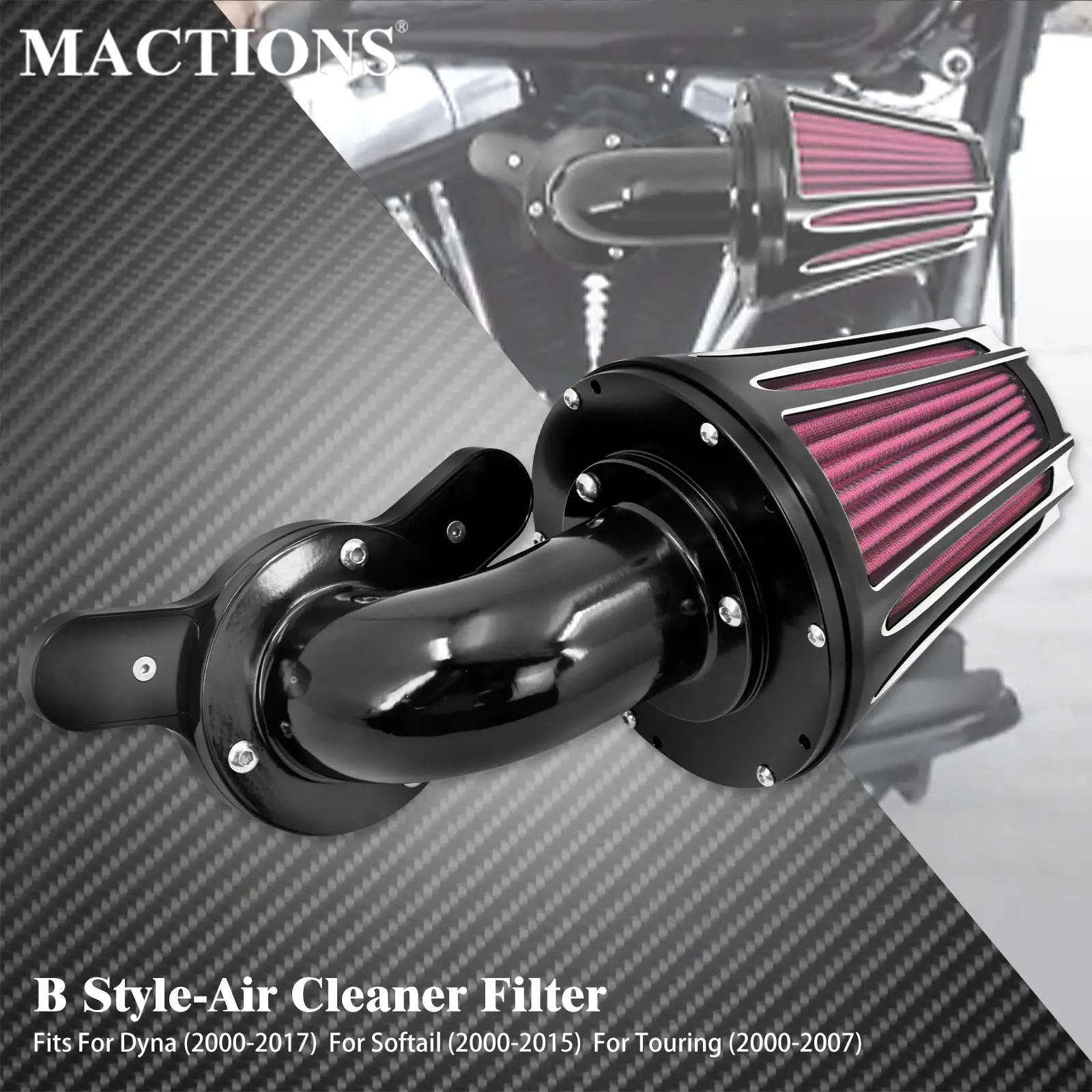 Motorcycle Air Cleaner Intake Filter For Harley Dyna Heritage Softail Touring Fat Bob FXDF Road Electra Glide FLHT FLHR Fatboy