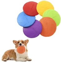 non slip dog flying disc silicone dog chew toy bite resistant pet puppy training interactive dogs supplies for meduim large dog