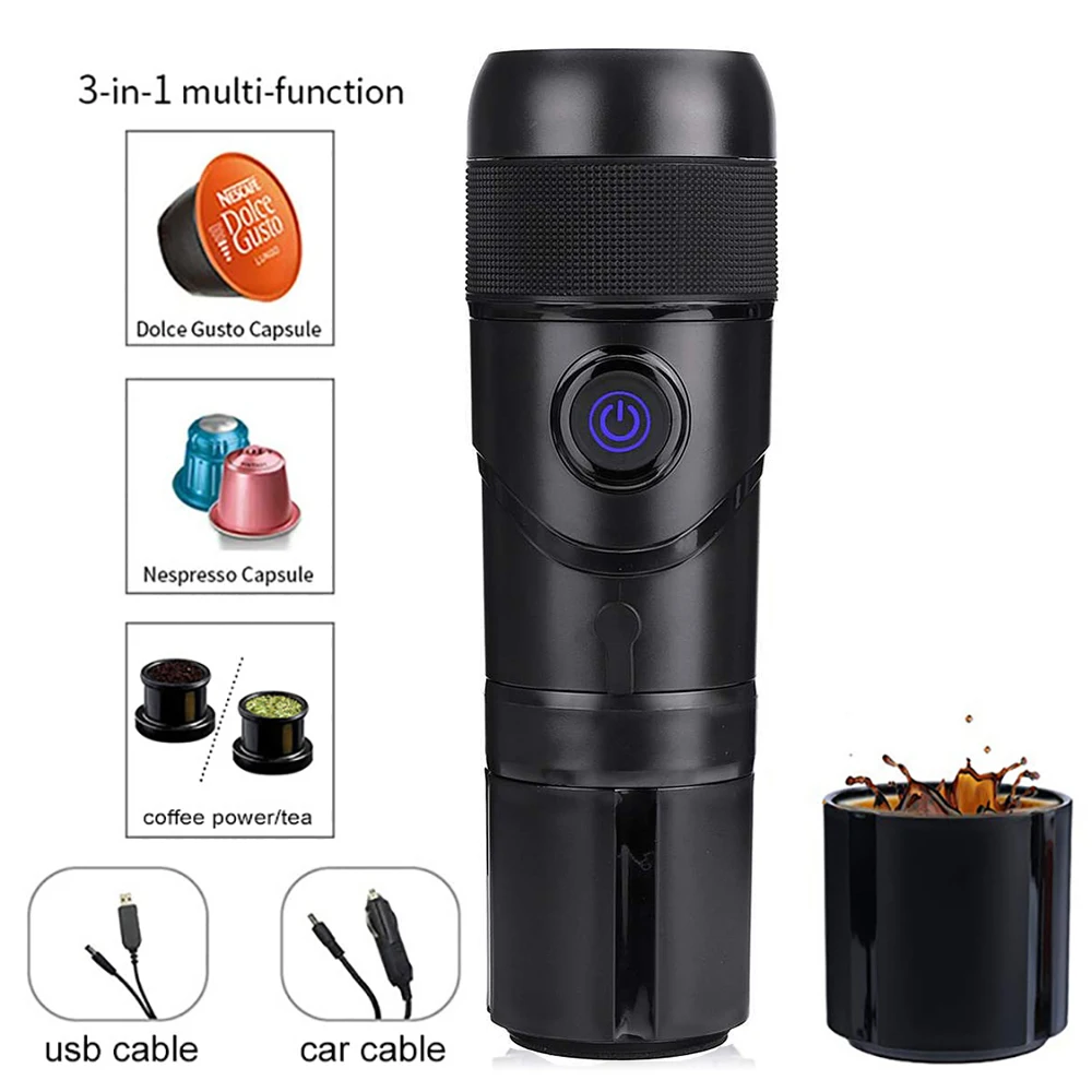 

Portable Coffee Machine for Car DC12V Expresso Maker Nespresso Dolcegusto Capsule Espresso Machine Coffee Powder