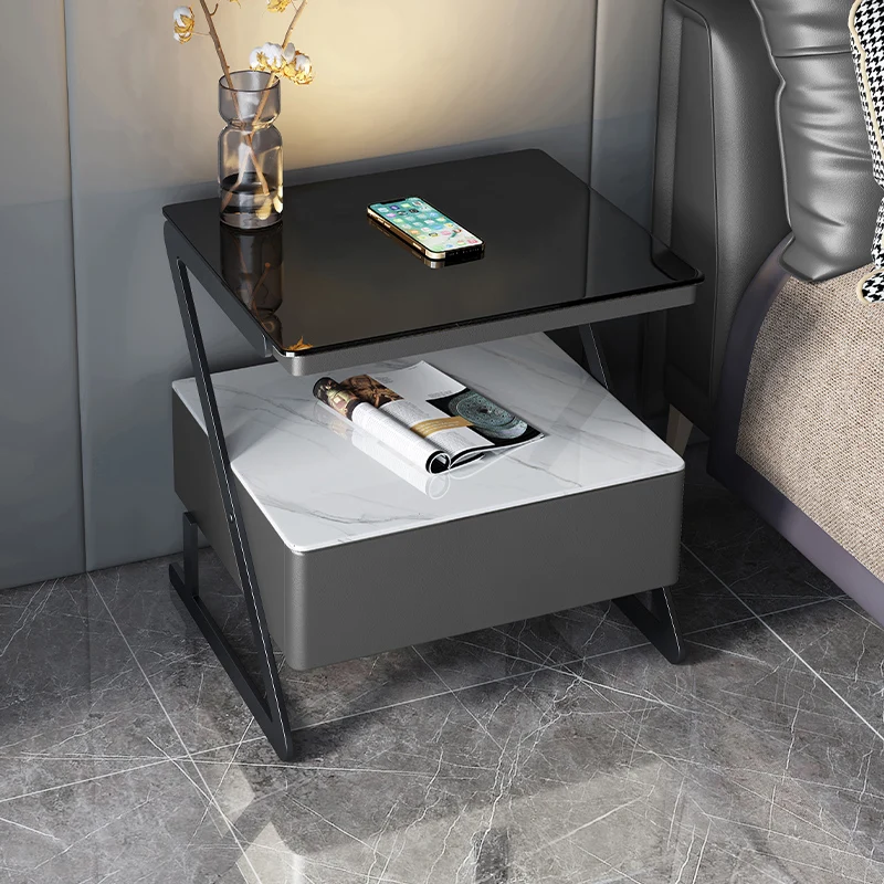 

Smart Gamer Storage Cabinet Mobile Side Smart Narrow White Bedside Table Solid Wood Luxury Cabinet Storage Home Furniture T50CG