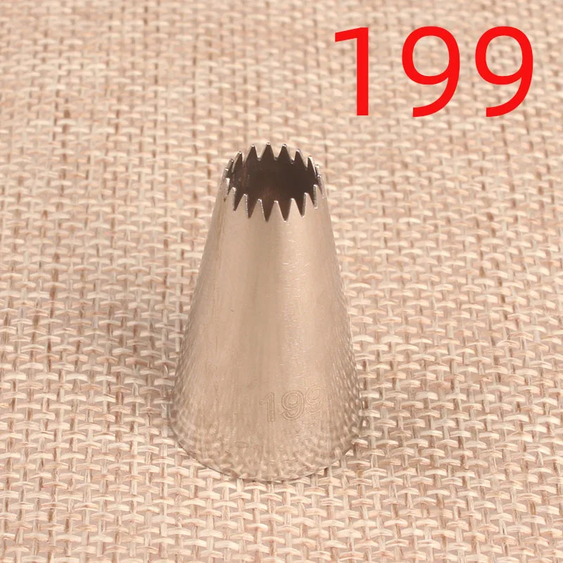 

304 Stainless Steel 199# 15 Tooth Open Star Decorating Nozzle Welding Polishing Baking DIY Tool Small Number
