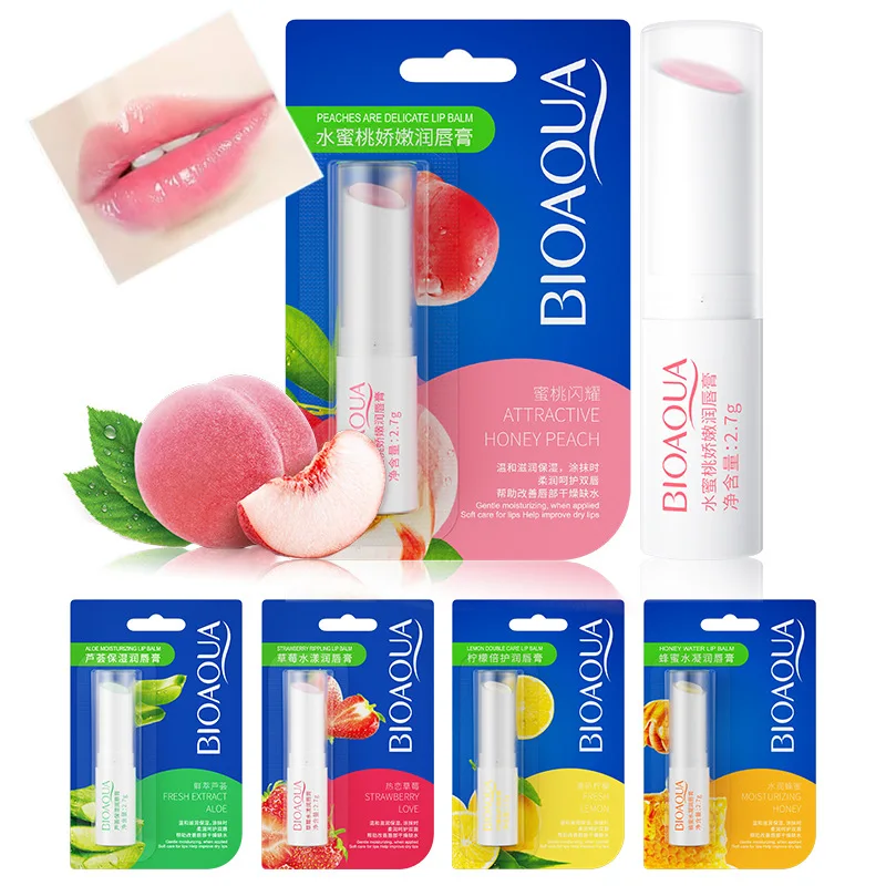 

1pcs BIOAQUA Natural Fruits Lip Balm Moisturizing Jelly Nourishing Skin Care Lipstick Non-Stick Long-lasting Lips Care Cosmetics