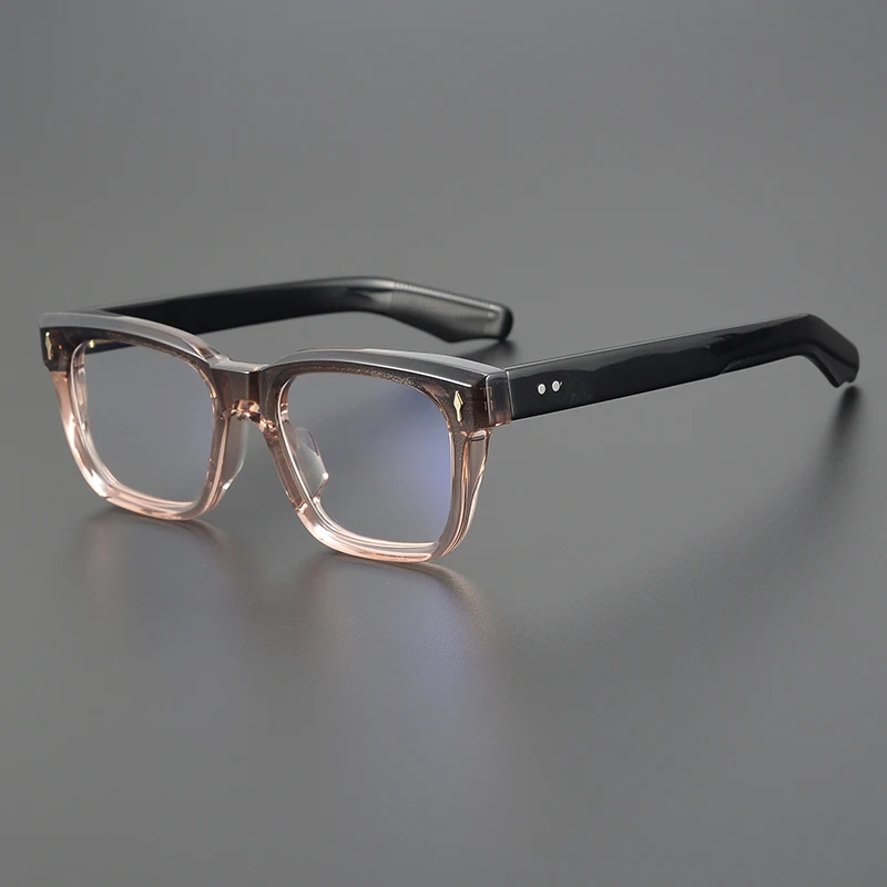 Jacques Luxury Brand Thick Acetate Glasses Frame Men Vintage Square Eyeglasses for Women Full Rim Prescription Myopia Eyewear