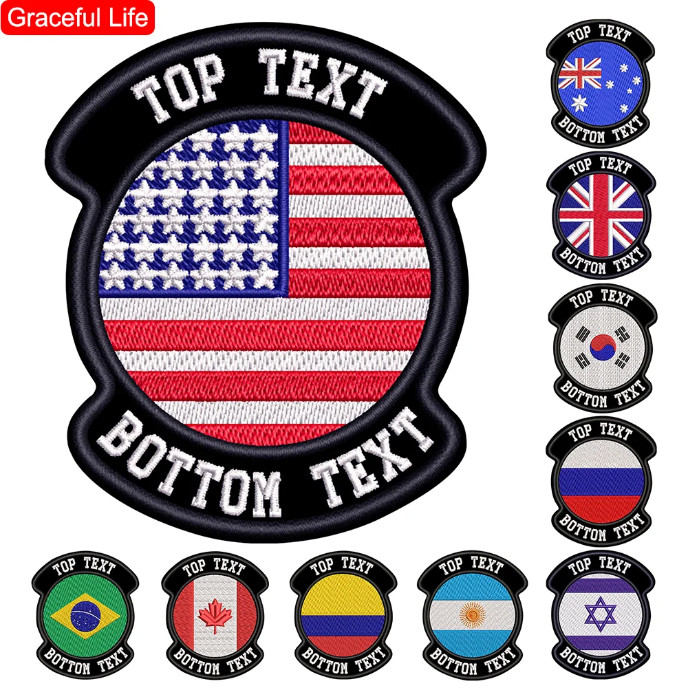 Нашивка с вышивкой в виде национального флага на заказ нашивка полоску бейдж