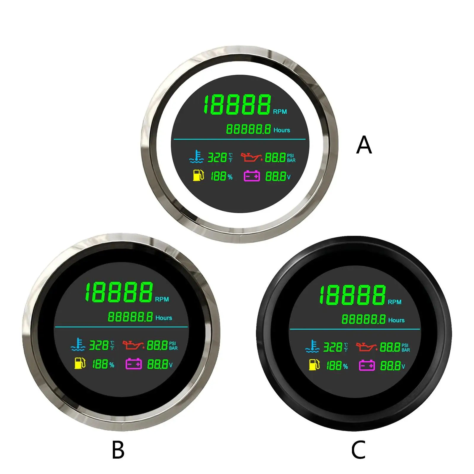 

85mm GPS Speedometer Adjustable Trip 12V/24V GPS Speed Gauge Fuel Level Voltmeter for Car Light Vehicles Yachts Tractors
