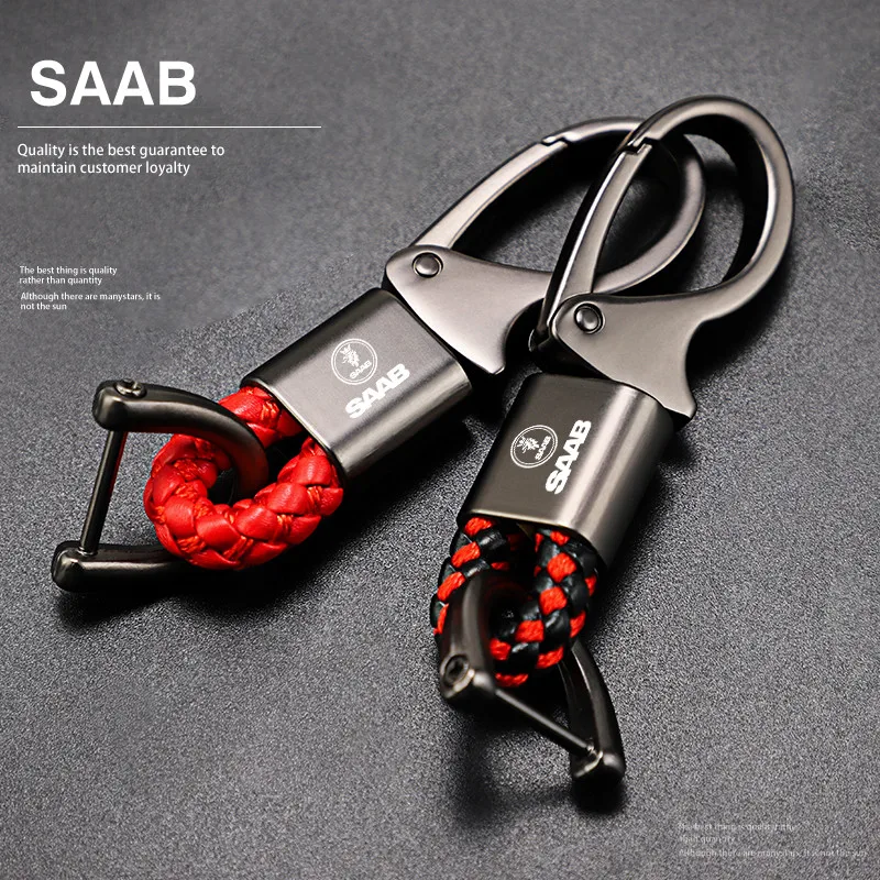 Новый стиль Стайлинг автомобиля брелок ручной работы цинковый сплав кожа для SAAB