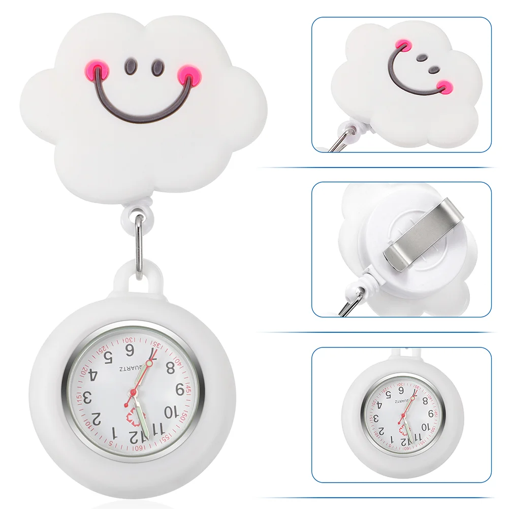 

2 Pcs Retractable Rope Nurse Watch Women's Digital Manual Pocket Silica Gel Exam Sport