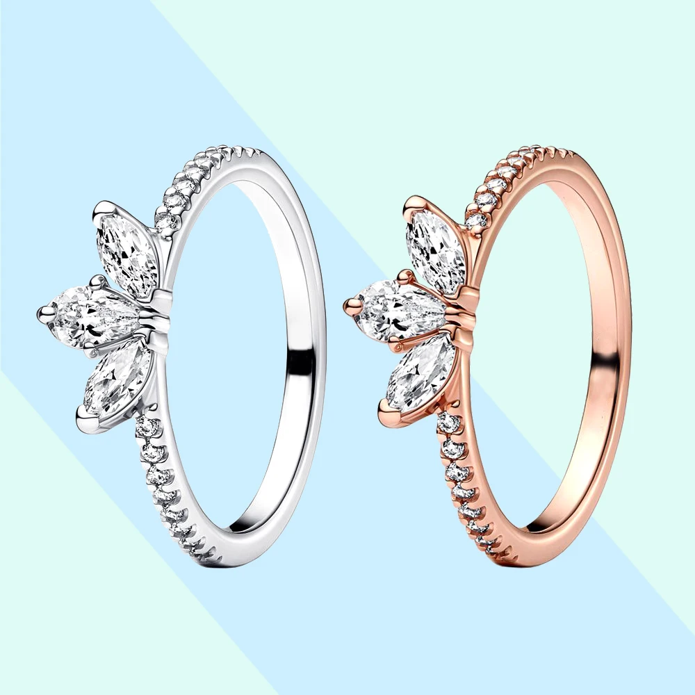 

925 Silver Sparkling Herbarium Cluster Ring fit for Pandora Original Birthday Gorgeous Ladies Jewelry Gift