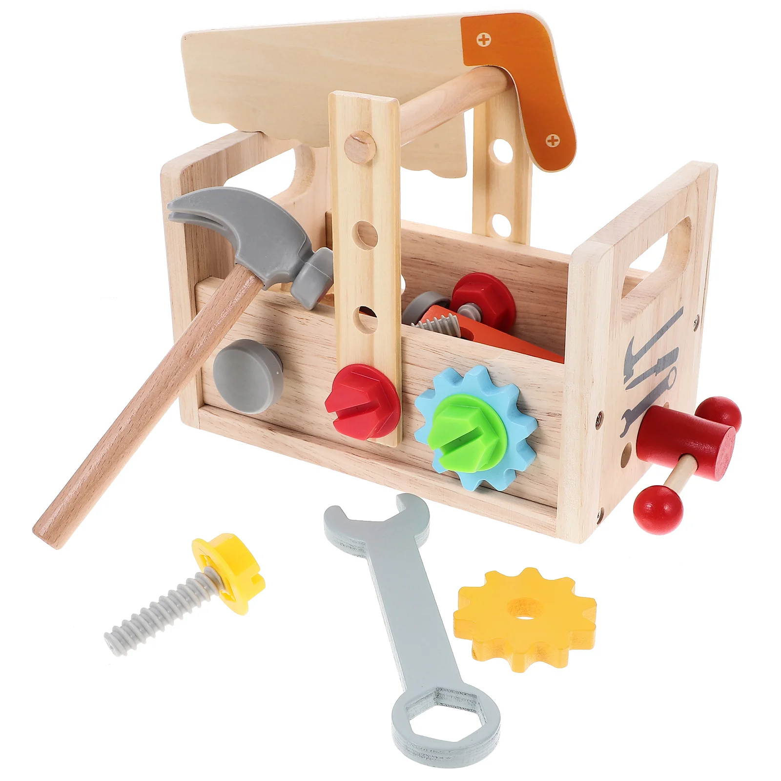 

Tool Kids Stem Pretend Construction Set Play Toddler Funny Motor Fine Skills Educational Diy Board Plays Wood Box Gift