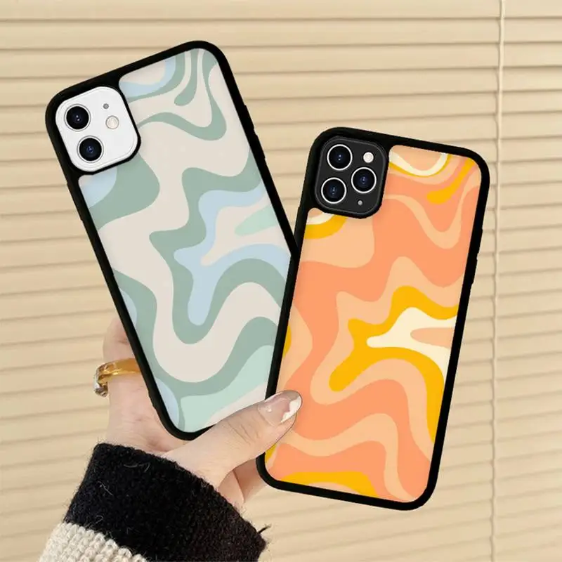 

Liquid Swirl Abstract Pattern Phone Case Silicone PC+TPU Case for iPhone 11 12 13 Pro Max 8 7 6 Plus X SE XR Hard Fundas