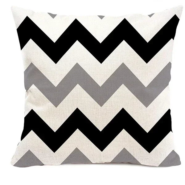 

Черно-белая льняная наволочка с геометрическим рисунком, чехол для диванной подушки, украшение для дома, можно настроить для вас 40x40 45x45 50x50