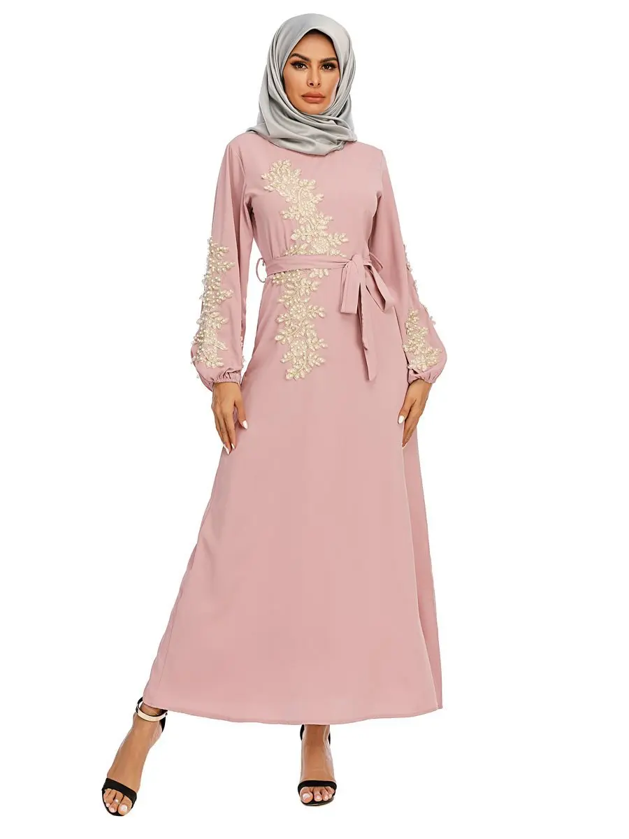 

Elegant Muslim Dress Women Abaya Embroidery Morocco Large Swing Party Dress Kaftan Turkey Arab Long Robe Vestidos Dubai Cloth