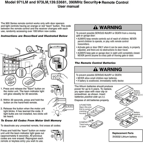 Пульт дистанционного управления Yinuogou для гаражных ворот 390МГц красный/оранжевый