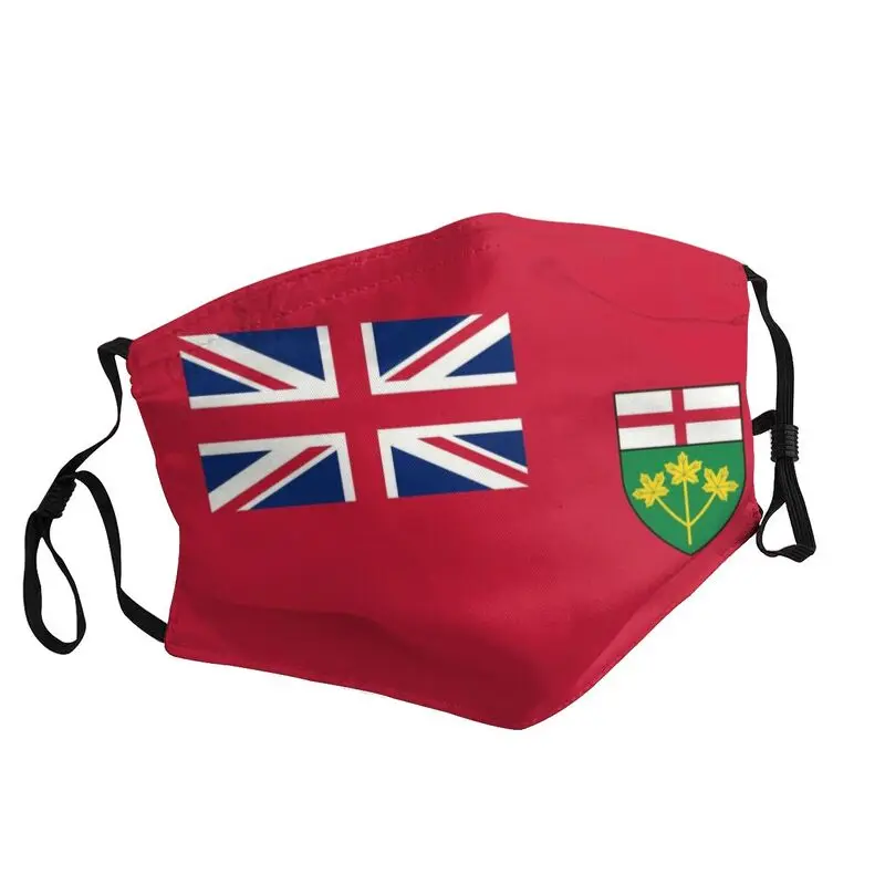 

Flag Of Ontario Non-Disposable Mouth Face Mask Adult Flag Of Canada Mask Anti Haze Dust Protection Cover Respirator Muffle