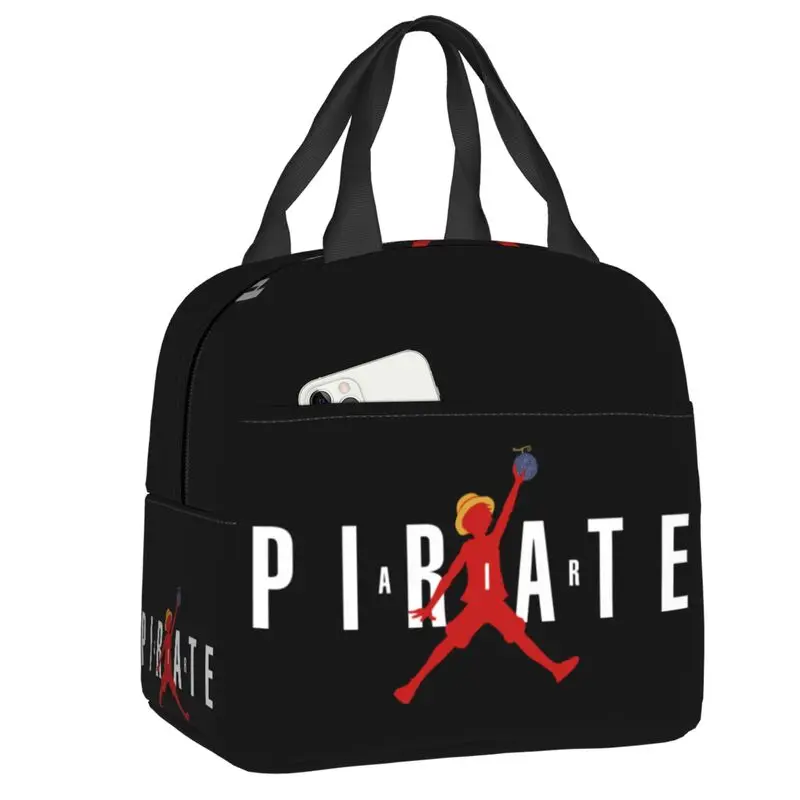 

Air One Piece Insulated Lunch Bags for Outdoor Picnic Pirate Monkey D Luffy Leakproof Thermal Cooler Lunch Box Women Kids