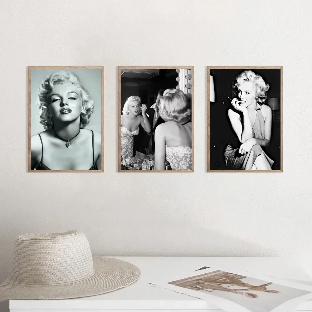 Плакат М-Мэрилин Монро из черно-белого фильма настенное искусство домашний декор