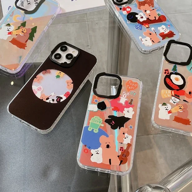 

Cute Cartoon Persimmon Bear Laser Acrylic Phone Case Cover for IPhone 14 13 12 11 15 Pro Max Case for IPhone 15 Pro Max