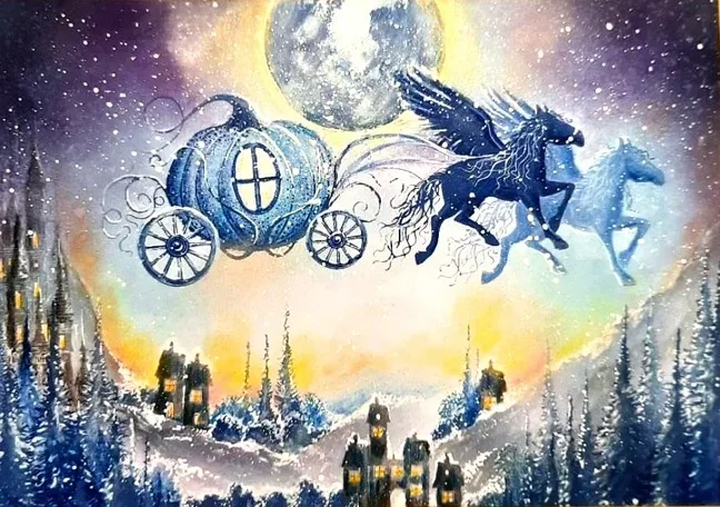 Ремесленная распродажа тыквенная карета каменный замок прозрачные штампы