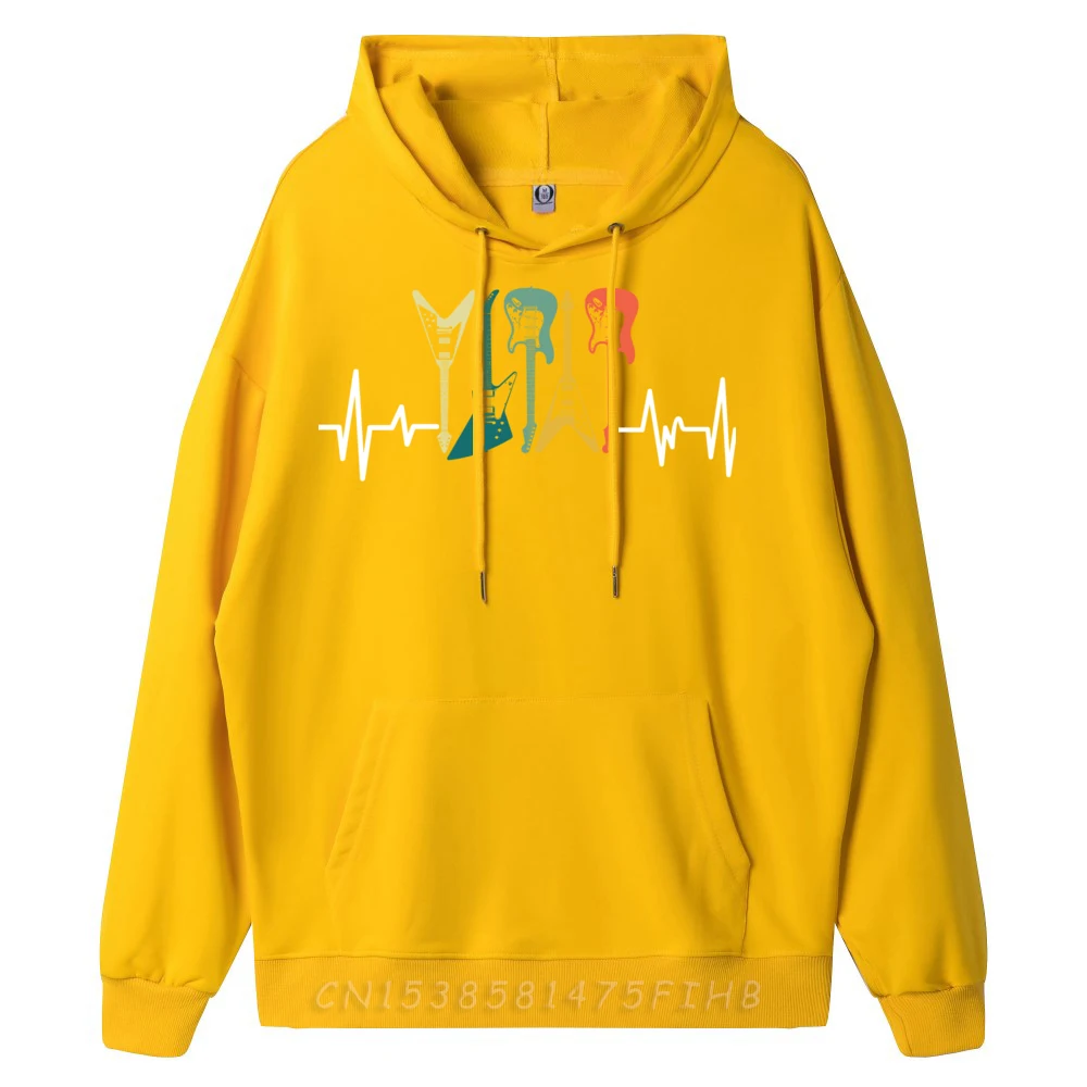 Винтажная толстовка с капюшоном в стиле ретро гитара Heartbeat мужской свитер новые