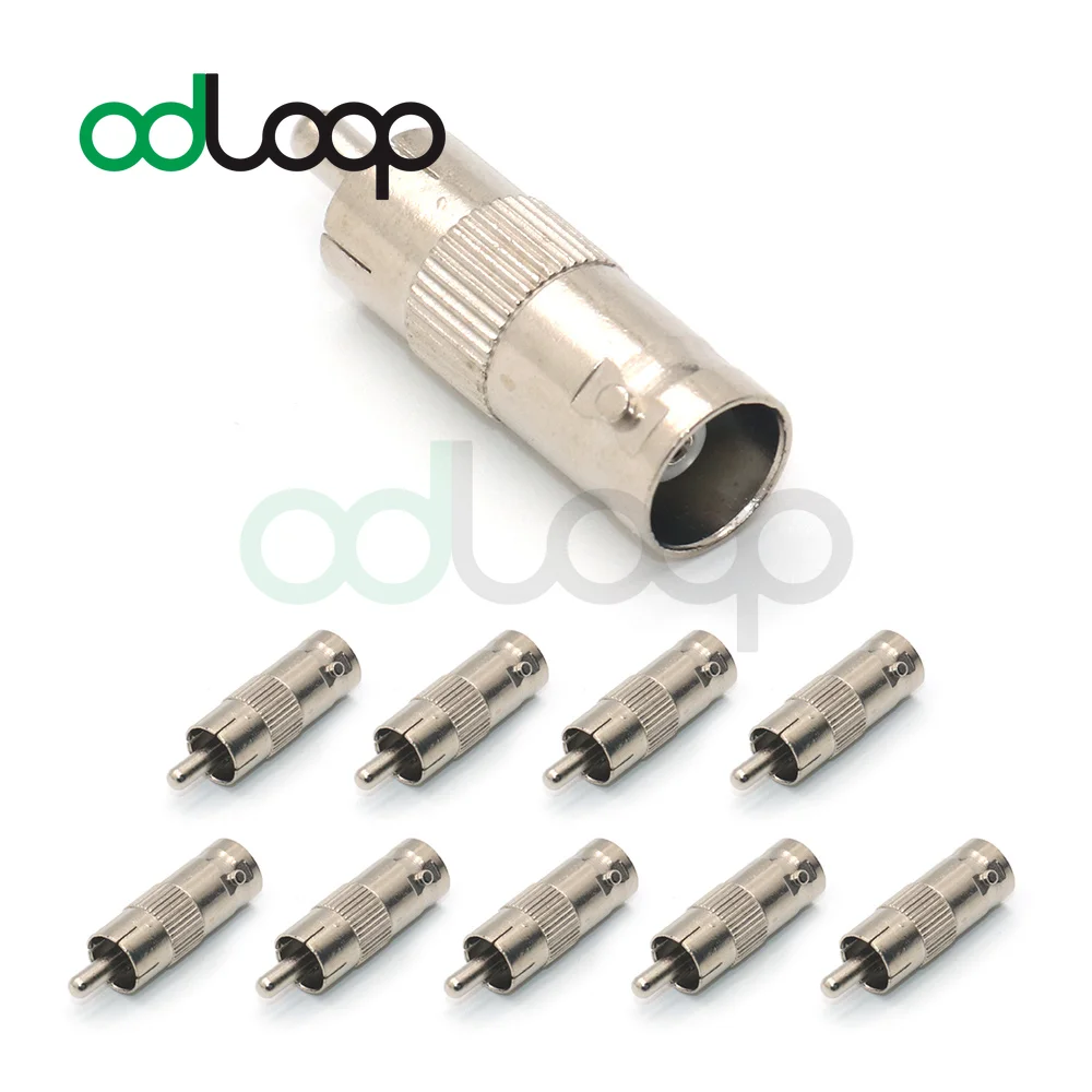 

ODLOOP 10-Pack BNC Female to RCA Phono Male Plug Adapter CCTV